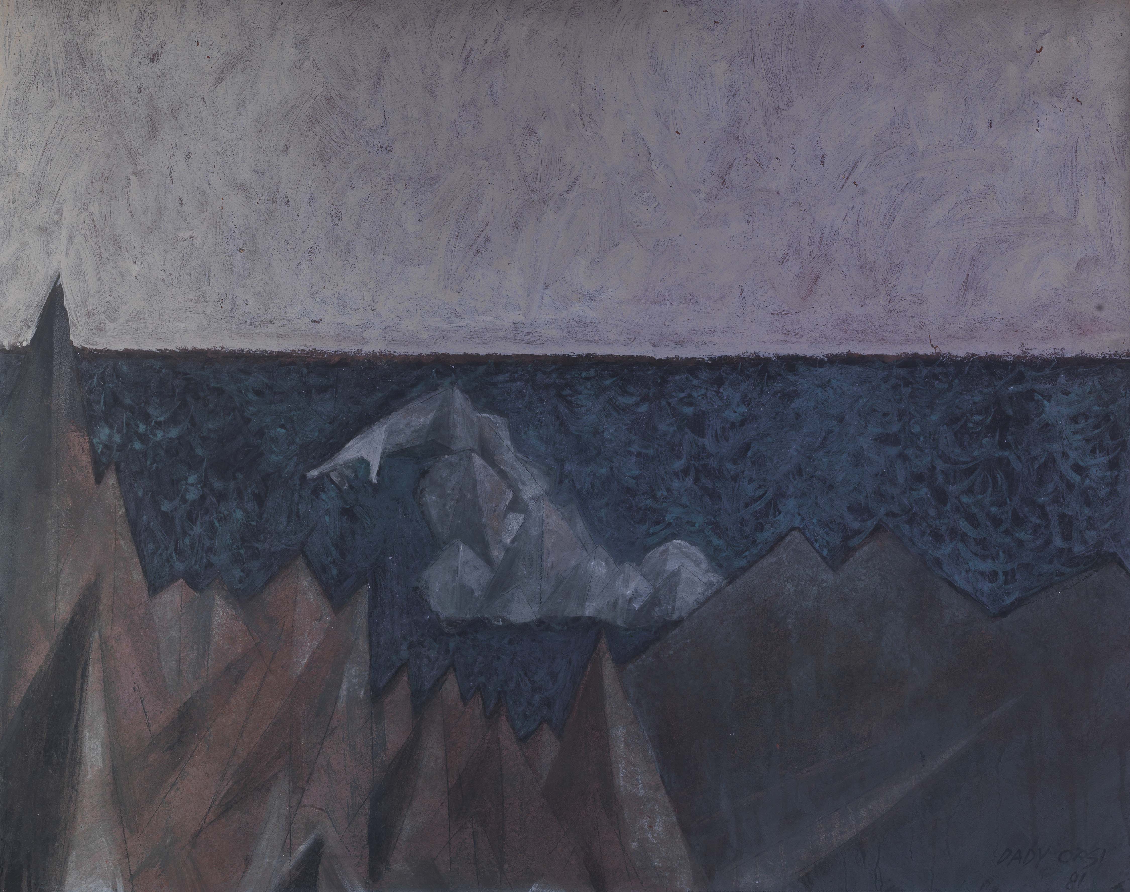 Nuotatore (1981) cm 112x84 - Tempera su tela