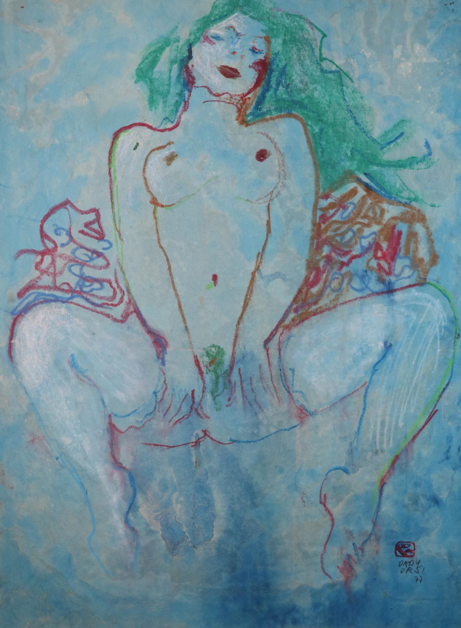 La chioma corvina (1981) cm 29×67 – Inchiostro e acquarello su carta