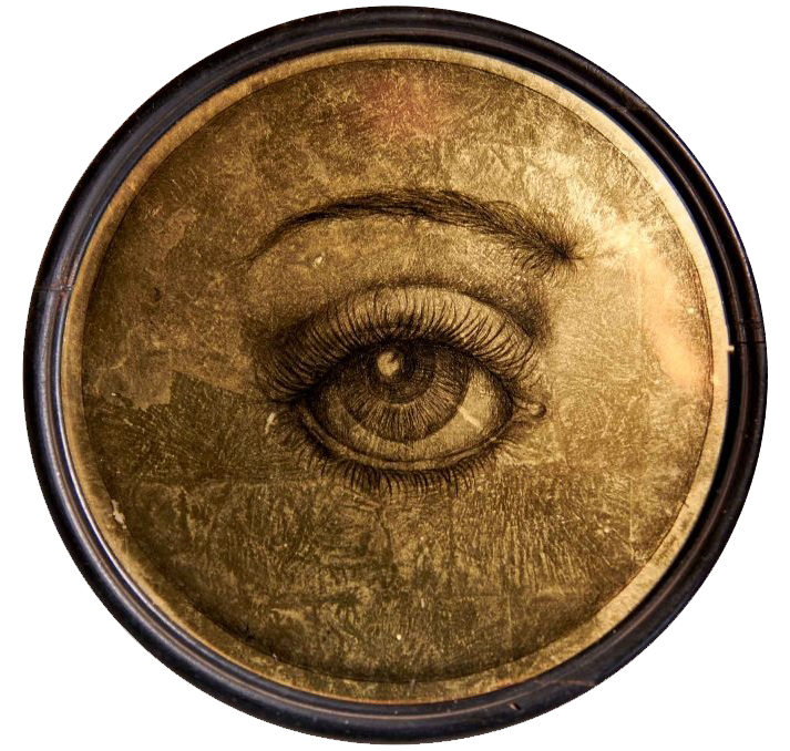 L’occhio (1988) Ø cm 21- Oro graffito sottovetro