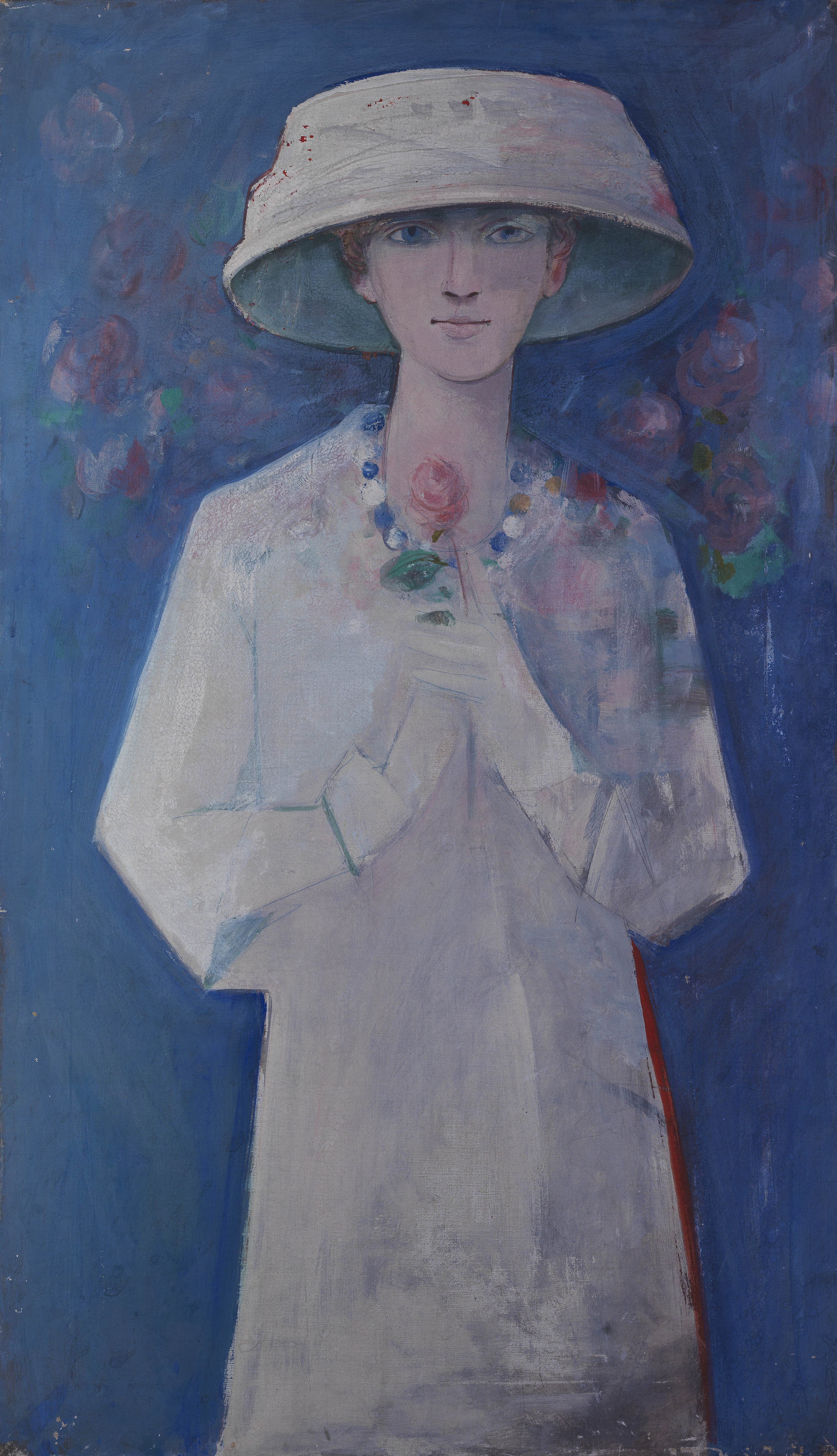 Donna in bianco (1955) cm 100x60 - Tempera su tela