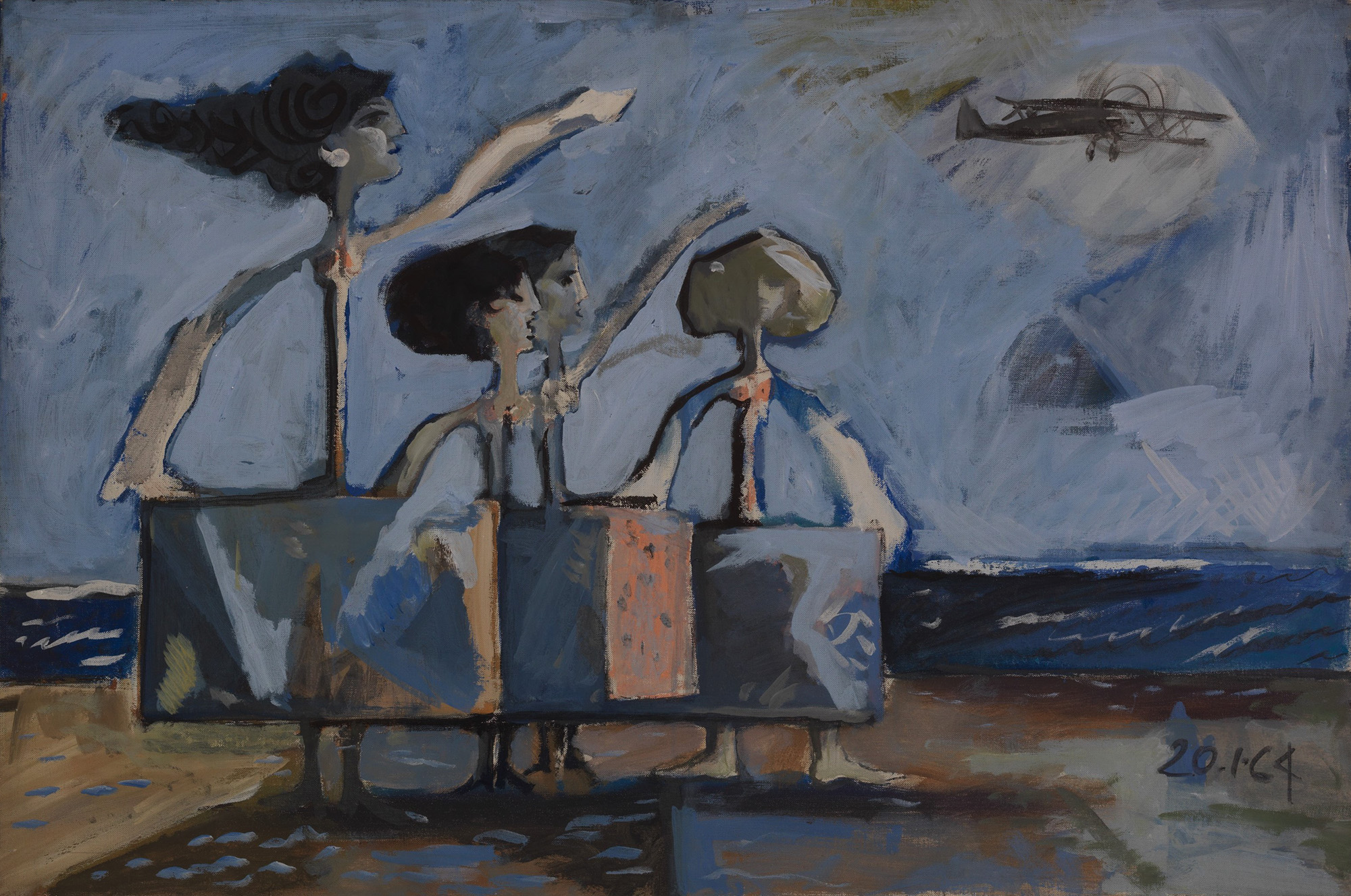 Il saluto (Zoica) (1964) cm 80x120 - Tempera su tela