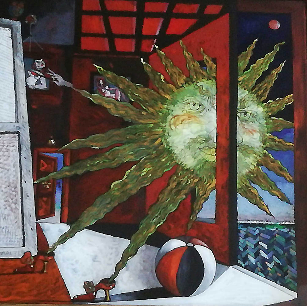 Il sole (1978) cm 72x71 - Tempera acrilica sottovetro
